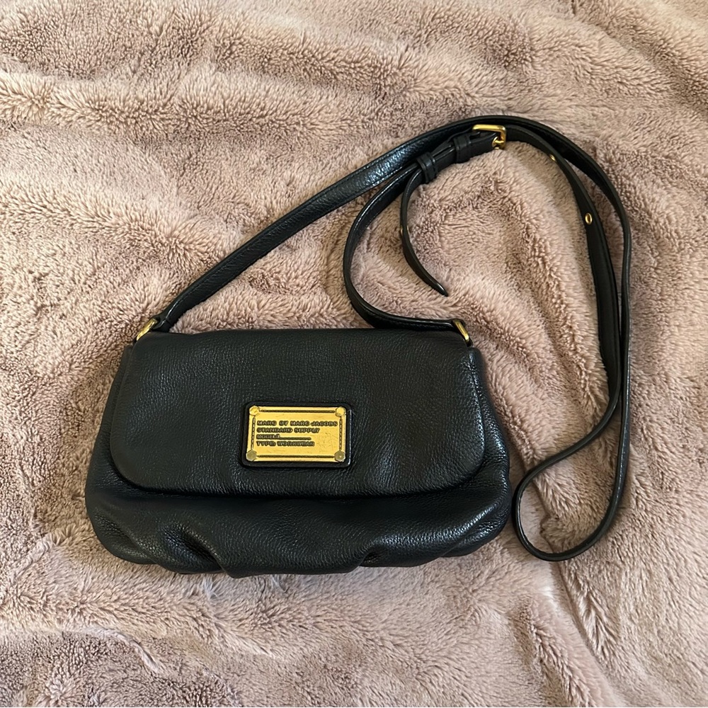 Marc by Marc Jacobs black leather crossbody bag